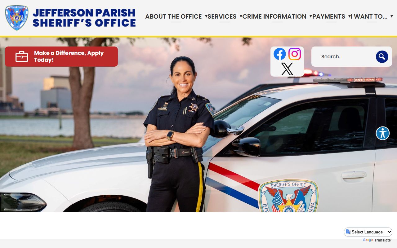 Jefferson Parish Sheriff website for Kenner area inmate lookups