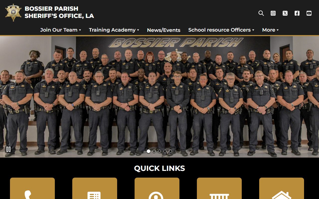 Bossier Parish Sheriff Office website for inmate population data