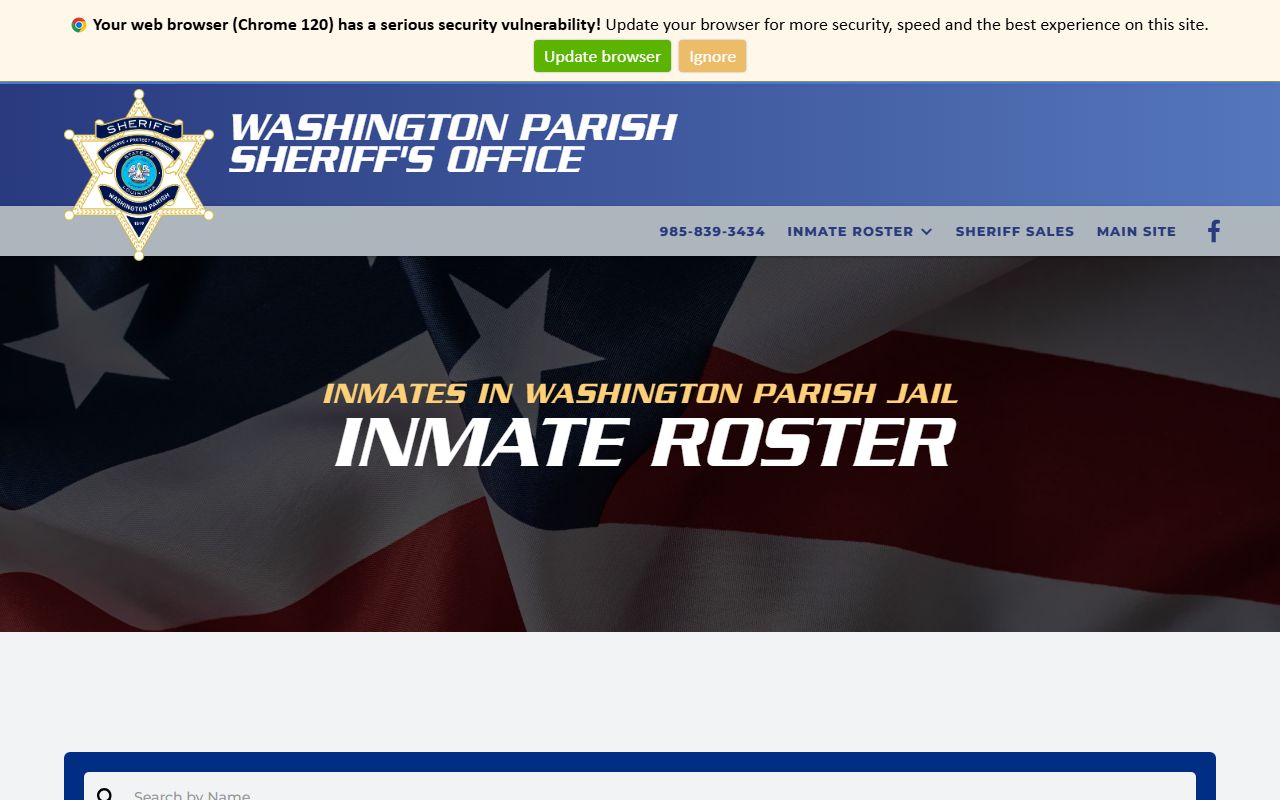 Washington Parish WPSO online roster for searching inmate population
